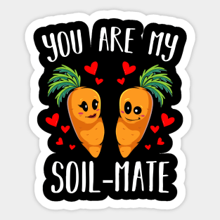 Carrots - You Are My Soil-Mate - Cute Vegetable Carrots Sticker